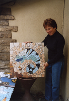 Mosaik mit Künstler